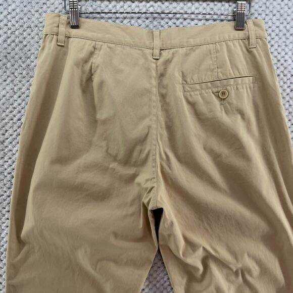 Cos Pants Women 34R Khaki Taper Straight High Rise Side Pocket Flat Front Career - Picture 7 of 16